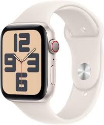 Apple Watch SE (2ᵉ gén) 44 mm GPS + Cellular - Aluminium Lumière Stellaire avec Bracelet Sport M/L