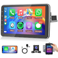 Autoradio Android 1 Din 10'' avec Carplay et Android Auto sans Fil