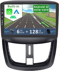YUNTX Autoradio Android 12 pour Peugeot 207 (2006-2015) - 6GB+128GB